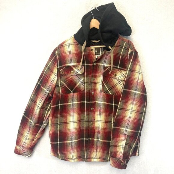 Legendary Outfitters Quilted Flannel Shacket Shirt Jacket Mens Large L Hoodie - Picture 1 of 16